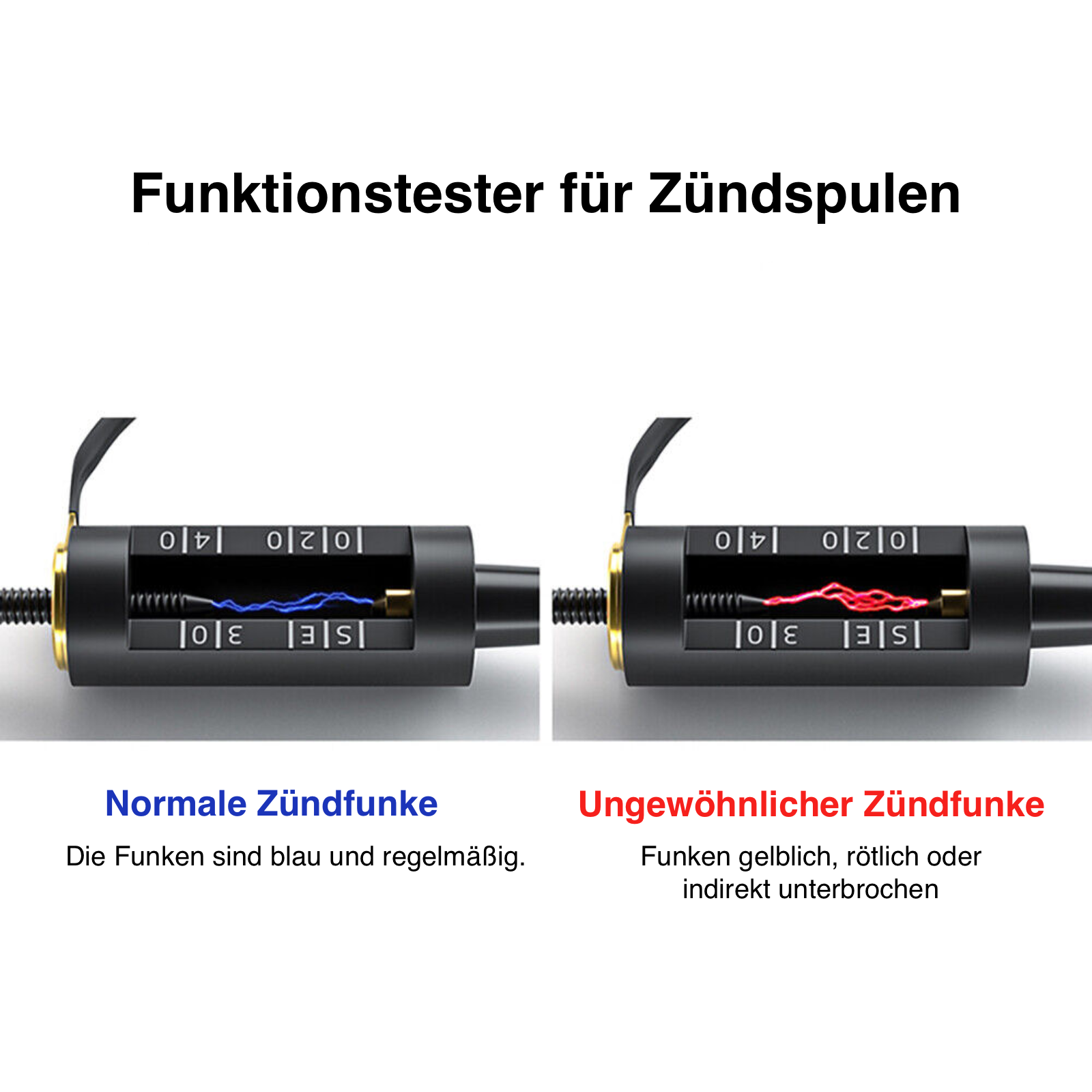 Einstellbares Hochspannungs-Zündkerzen-Testgerät für Zündspulen-Diagnose