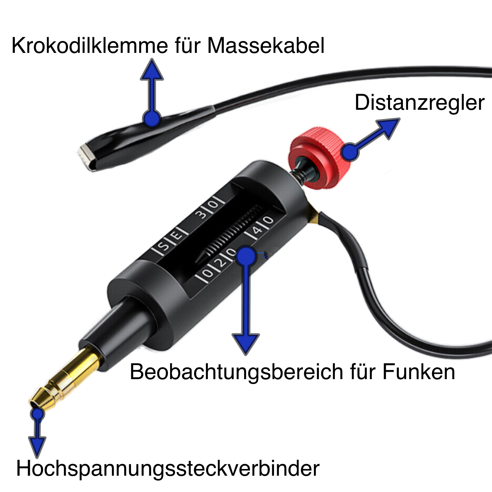 Einstellbares Hochspannungs-Zündkerzen-Testgerät für Zündspulen-Diagnose